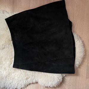 Reformation Genuine Suede Mini Skirt Black